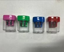 Pencil sharpener with two holes